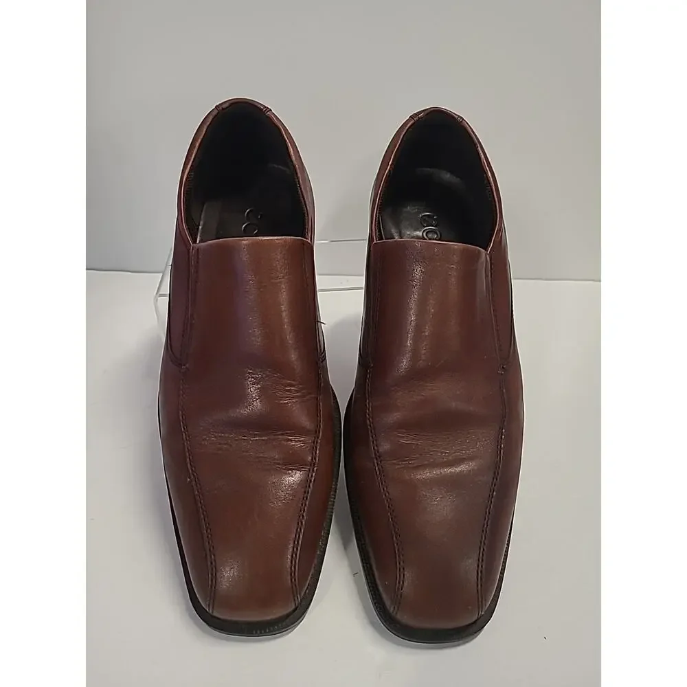 ECCO Slip On Dress Shoes Brown Leather Men's Size 44 EUR (10.5 US)